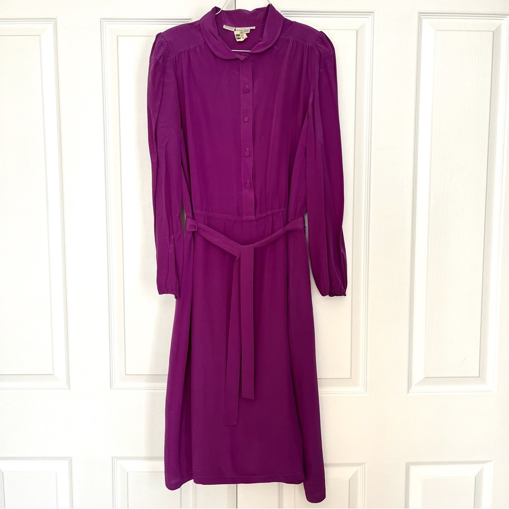 Vintage Royal Silk Dress 100% Silk Royal Purple Vintage size 12